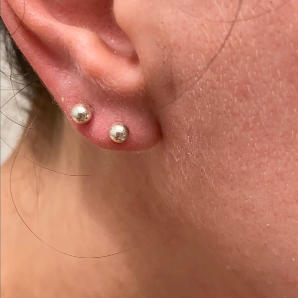 Sterling silver ball post earrings